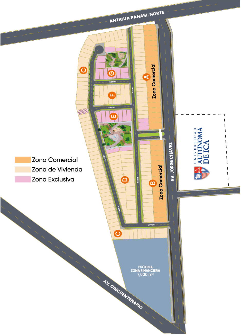 Plano general de Urbanización El Golf de Huacho – lotes en Hualmay